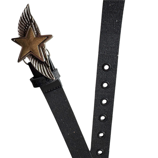 Cinturón Caucho Reciclado Estrellada Dorada con Alas