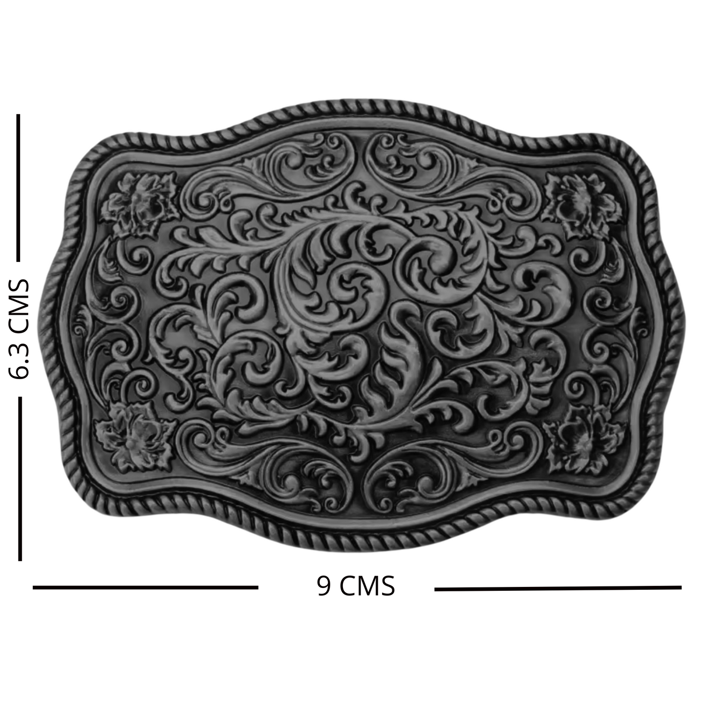 Cinturón Caucho Reciclado Hebilla Rectangular Plateada