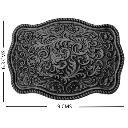 Cinturón Caucho Reciclado Hebilla Rectangular Plateada